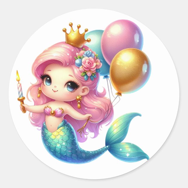 Cute Colorful Mermaid Stickers (Front)