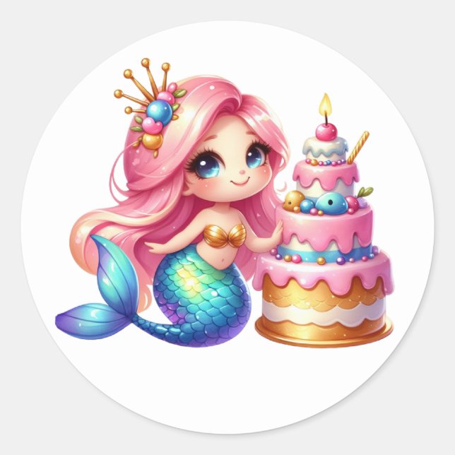 Cute Colorful Mermaid Stickers (Front)