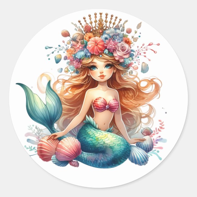 Cute Colorful Mermaid Stickers (Front)