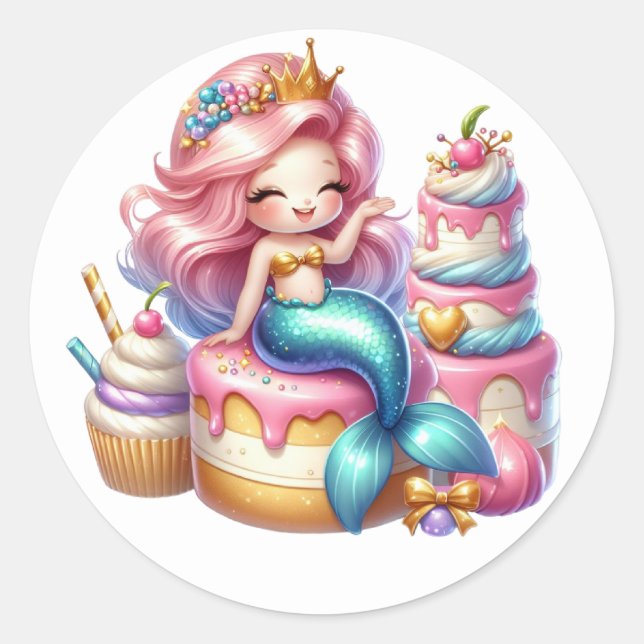 Cute Colorful Mermaid Stickers (Front)