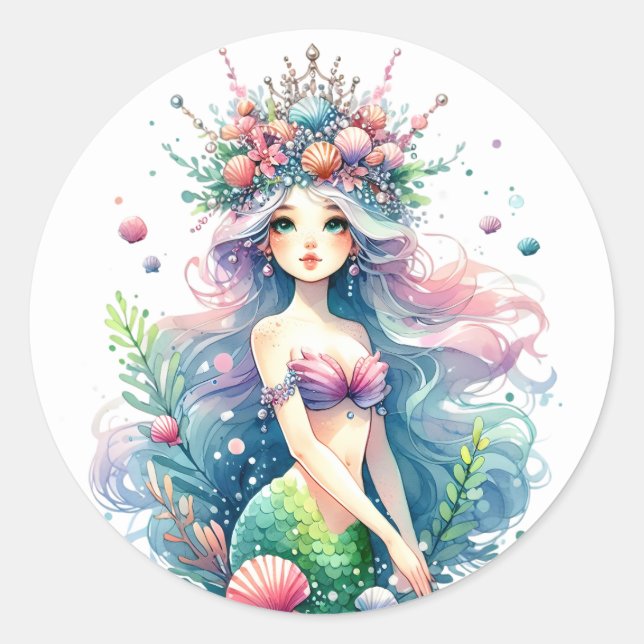Cute Colorful Mermaid Stickers (Front)