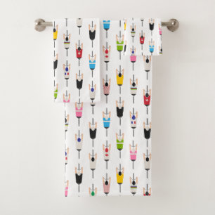 Cute Colorful National Cyclists Illustration Art Bath Towel Set