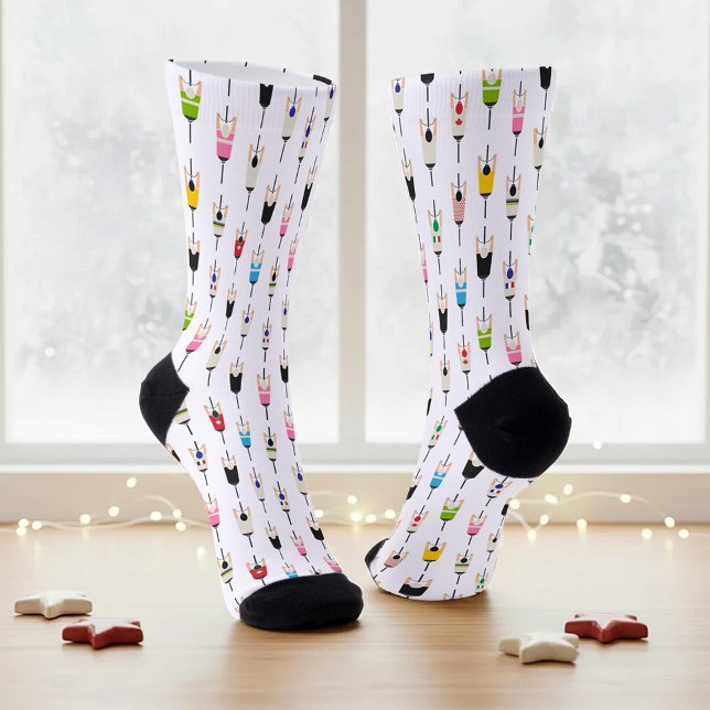 Cute Colorful National Cyclists Illustration Art Socks (Creator Uploaded)
