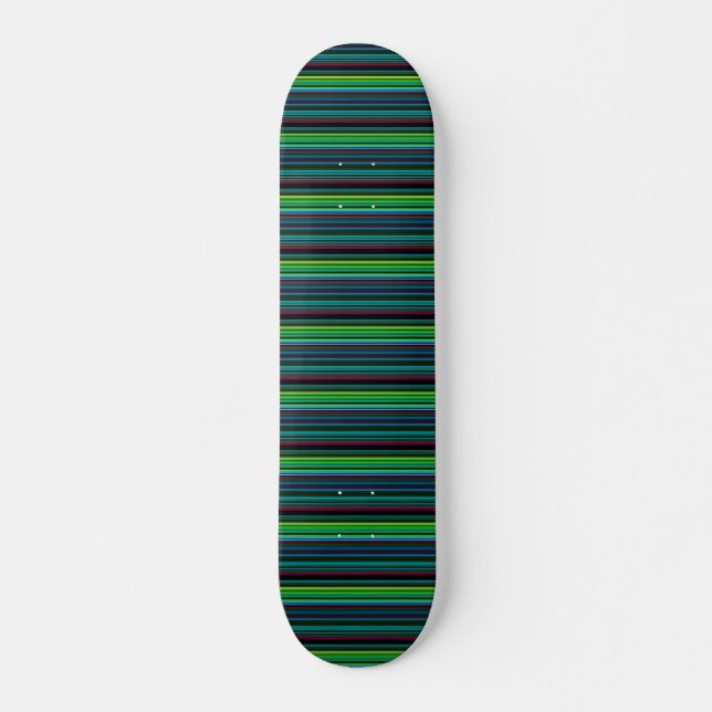 Cute colorful neon stripes skateboard (Front)