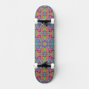 Cute colorful neon tracks design skateboard