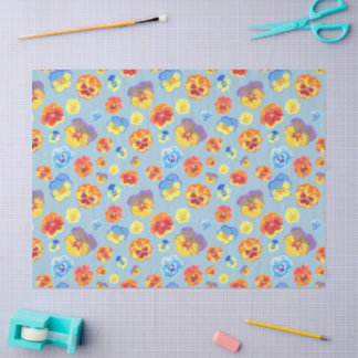 Cute Colorful Pansy Print Gift Tissue Paper