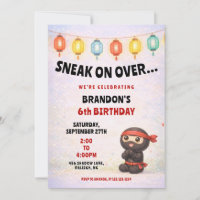 Cute Colorful Paper Lanterns Ninja Kids Birthday