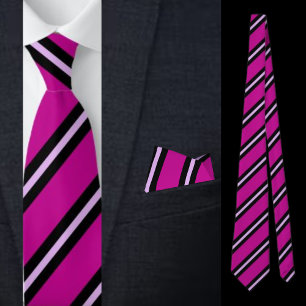 Cute Colorful Pink Stripes Pattern          Tie