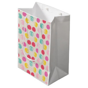 Cute Colorful Polka Dot Pattern Medium Gift Bag