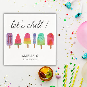 Cute Colorful Popsicle Baby Shower Party  Napkin