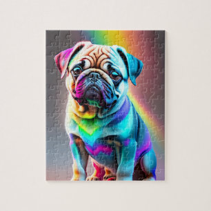 Cute Colorful Pug Jigsaw Puzzle