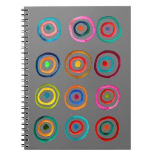 Cute colorful rainbow circles whimsical notebook