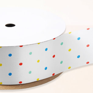 Cute Colorful Rainbow Polka Dot Satin Ribbon