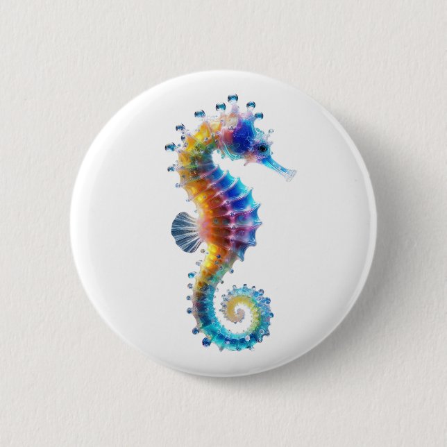 Cute Colorful Seahorses 6 Cm Round Badge (Front)