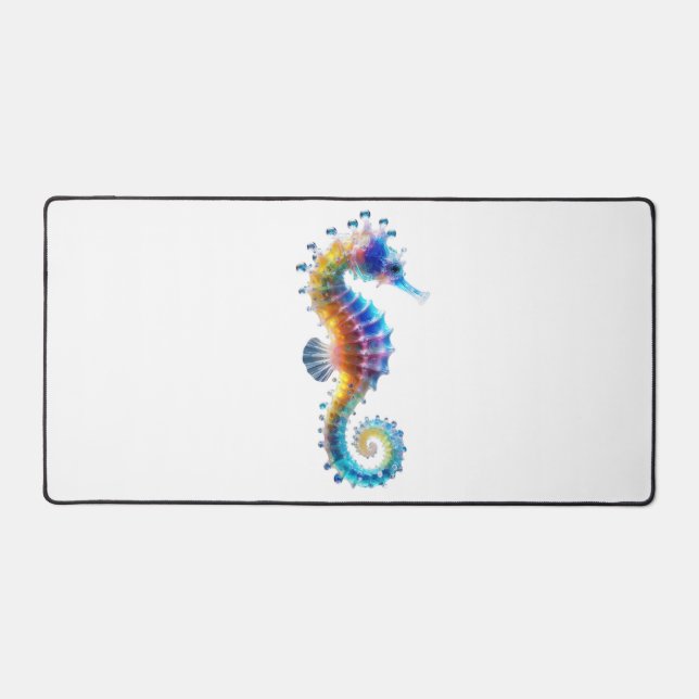 Cute Colorful Seahorses Desk Mat (Front)