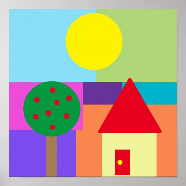 Cute Colorful Shapes Poster (Front)