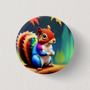 Cute Colorful Sitting Squirrel-75463 3 Cm Round Badge