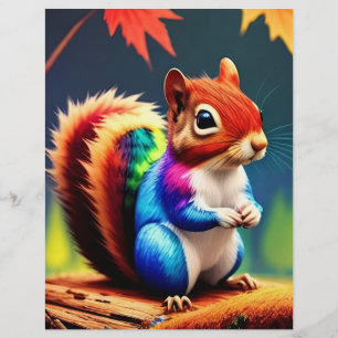 Cute Colorful Sitting Squirrel-75463 Custom Letterhead