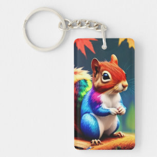 Cute Colorful Sitting Squirrel-75463 Key Ring