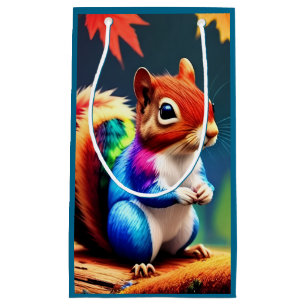 Cute Colorful Sitting Squirrel-75463 Small Gift Bag