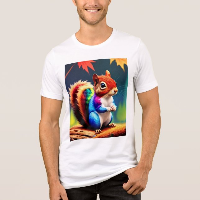 Cute Colorful Sitting Squirrel-75463 Tri-Blend Shirt (Front)