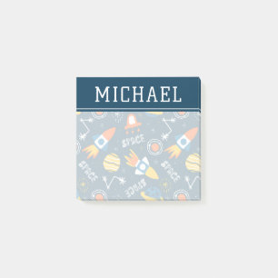 Cute Colorful Space Adventures Pattern Post-it Notes