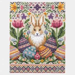 Cute/Colorful Spring/Easter fair isle Fleece Blanket