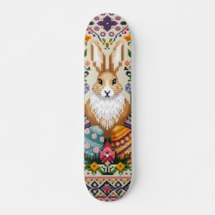 Cute/Colorful Spring/Easter fair isle Skateboard