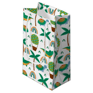 Cute Colorful Turtle Alligator Rainbow Pattern Small Gift Bag