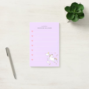 cute colorful unicorn post-it notes