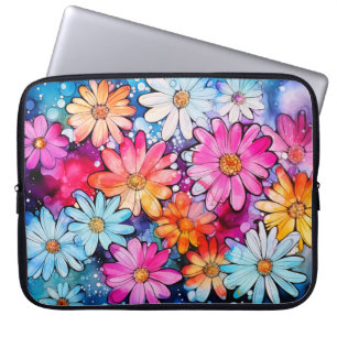 Cute Colorful Vintage Flower Art Laptop Sleeve