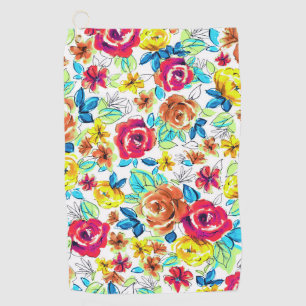 Cute colorful vintage roses patterns car magnet golf towel