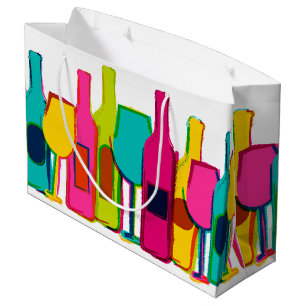 Cute colorful wine bottles pattern case for iPad a Large Gift Bag