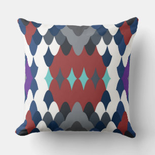 Cute colotful fish crust pattern cushion