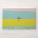 Cute Colour Block Stripes in Minty Pastels HP Laptop Skin<br><div class="desc">Cute,  bright and colourful! This simple pattern features colour blocked shapes in a trendy palette of candy pastels including mint green,  aqua,  pink,  and yellow. Personalised it with your name!</div>