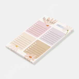 Cute colour block with floral abstract Chic Post-it Notes