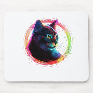 cute colour full cat design mouse pad