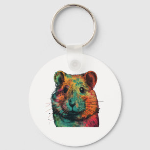 cute colour full hamster art design key ring
