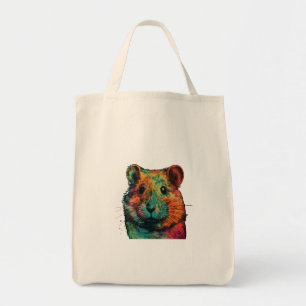 cute colour full hamster art design  tote bag