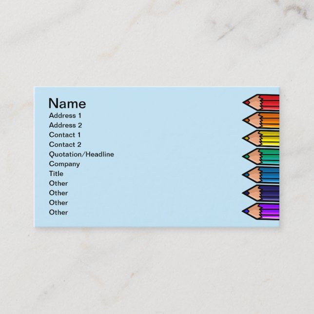 Cute colour pencils business card (Front)