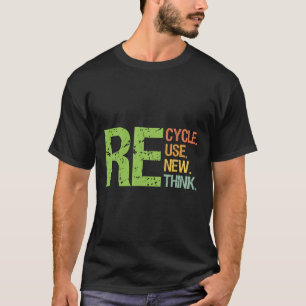 Cute Colour Recycle Reuse Renew Rethink Earth Day T-Shirt