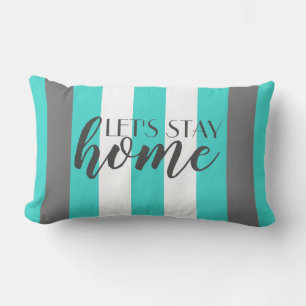 Cute Colour Striped Grey and Blue Pattern With Tex Lumbar Cushion