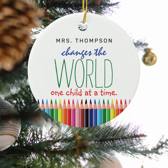Cute Coloured Pencil Quote Teachers Appreciation Ceramic Tree Decoration (Creator Uploaded)