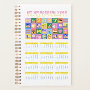 Cute Colourful 2027 Year at a Glance Calendar Post Planner