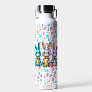 Cute, colourful 3 Easter bunny Water Bottle