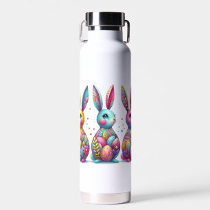 Cute, colourful 3 Easter bunny Water Bottle