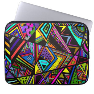 Cute colourful abstract drawing patterns design laptop sleeve