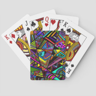 Cute colourful abstract drawing patterns design playing cards