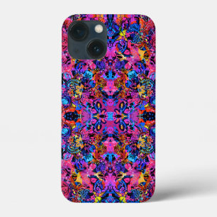 Cute colourful abstract floral patterns iPhone 13 mini case
