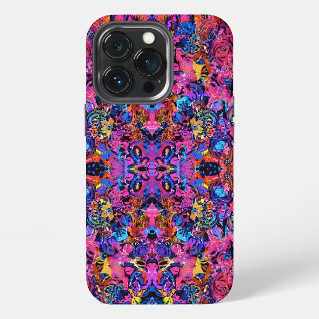 Cute colourful abstract floral patterns iPhone case (Back)